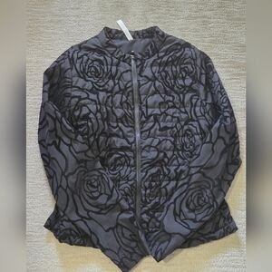 Athleta Black Floral Jacket